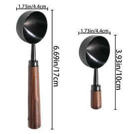 Paotxpum2 PCS Coffee Scoop Vintage Coffee Measuring Spoon Retro Stainless Steel Coffee Spoon Long Wooden Handle Coffee Scoop Kitchen Utensil
