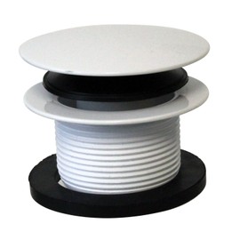 Westbrass D398R-50 1-1/2" NPSM Coarse Thread Mushroom Tip-Toe Bathtub Stopper Bath Drain, 1-Pack, Powder Coat White