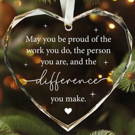 Thank You Gifts for Women - Appreciation Gifts for Women, Boss, Coworkers, Manager, Mentor, Teacher, Nurse, Mom, Friends - Thank You Christmas Ornaments 2024 - Difference Maker Gifts - Glass Ornament