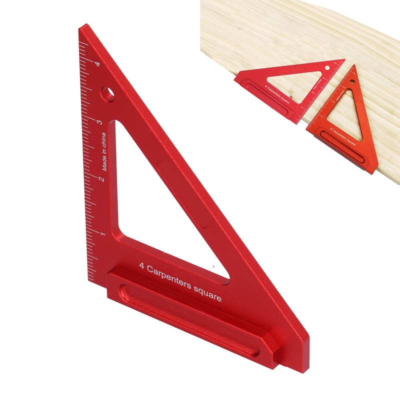Woodworking Triangle Ruler Aluminium Alloy British System Measuring Tool for