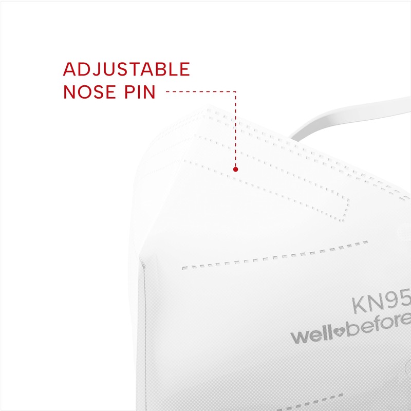 Well Before KN95 Disposable Face Mask | Individually Wrapped 5-layer