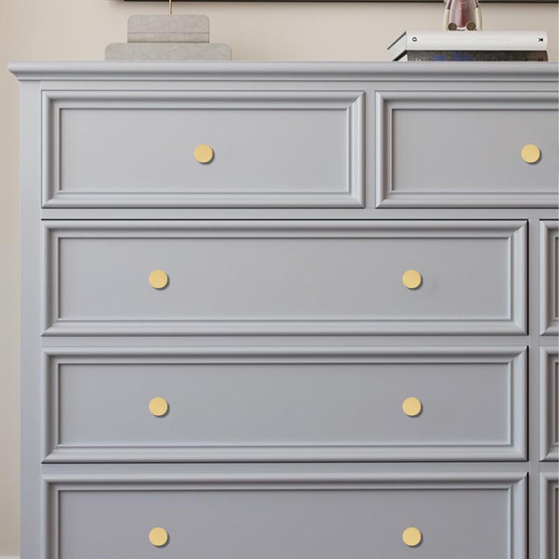 RZDEAL 6pcs Solid Brass Cabinet Knobs Pulls Cabinet Drawer Dresser