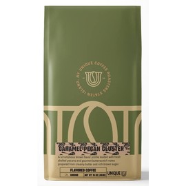Caramel Pecan Flavored Ground Coffee, 1 LB (16 oz) bag, Medium Roast, 100% Arabica Premium Quality Flavor