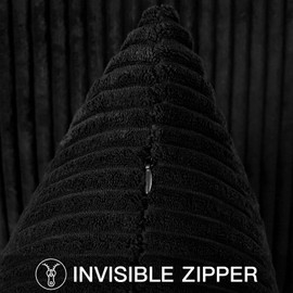 Artscope Corduroy Cushion Cover, Decorative Cushion Cover, Sofa Cushion, 40 x 40 cm, Cord Cushion Cover, Couch Cushion, Decorative Soft Cushion for Sofa, Living Room, Home, Bedroom, Black