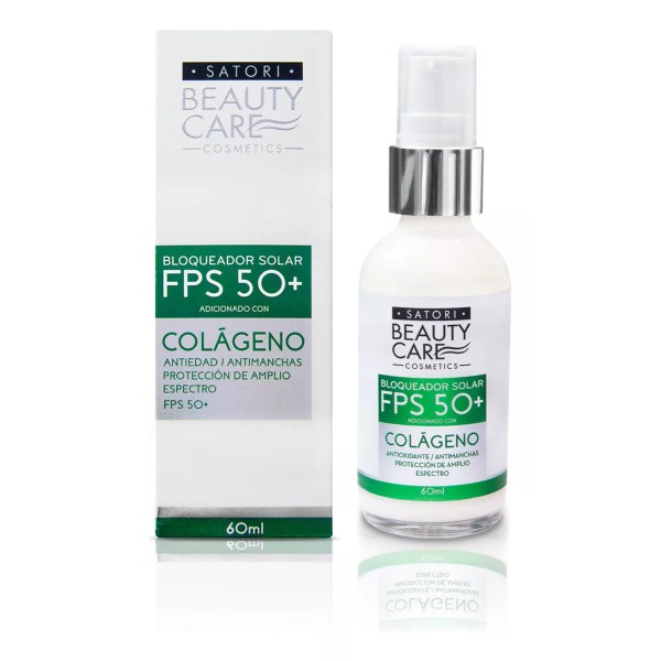 Satori Beauty Care Cosmetics Bloqueador solar facial FPS 50+ colágeno antiedad hidratante 60ml Satori Beauty Care Cosmetics