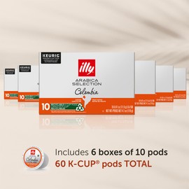 Illy Coffee K Cups - Colombia Medium Roast Coffee Pods for Keurig - Fruit Notes, Bold & Full-Bodied Flavor - No Preservatives - 60 Count (6 Packs of 10)
