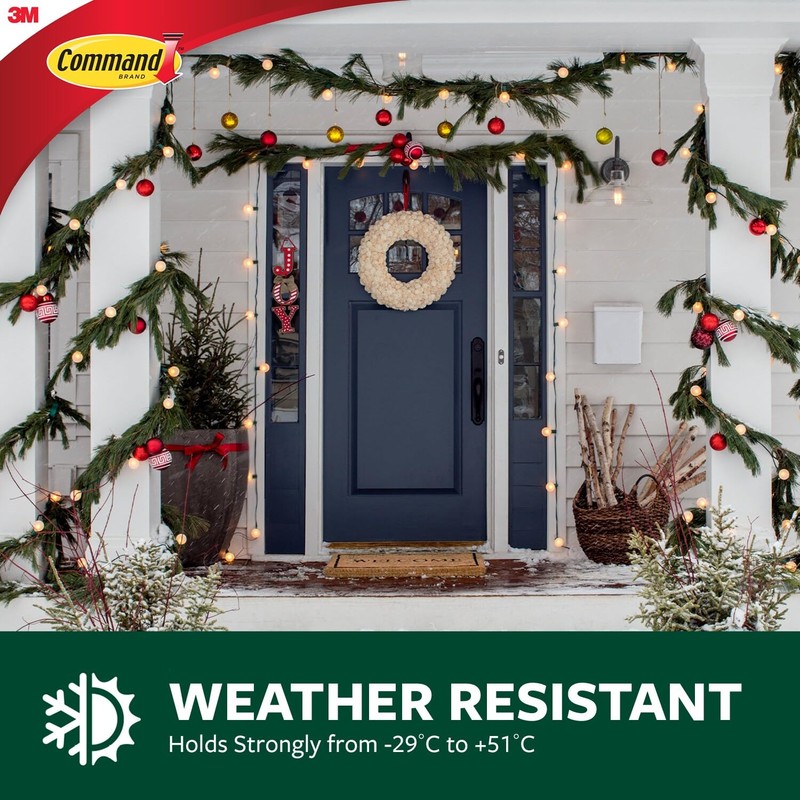 Command Outdoor Metal Hook, 1 Hook, 2 Strips, Water-Resistant Strips