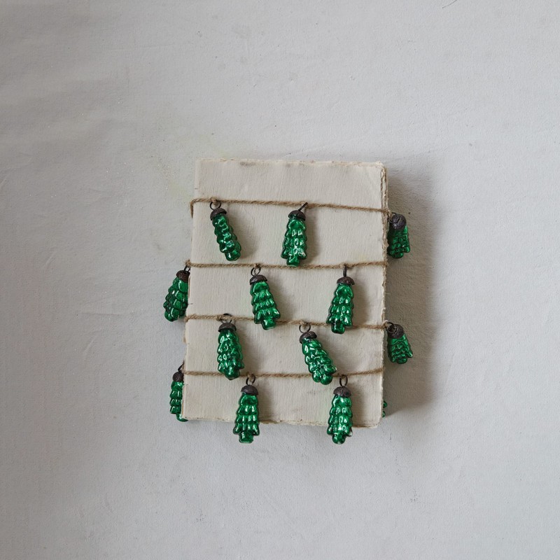 Creative Co-Op 72' L Embossed Mercury Glass Tree Ornament Garland