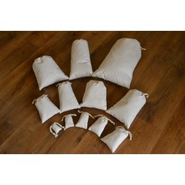 12x16" Reusable Eco Friendly Cotton Double Drawstring Muslin Bags"Premium Quality" (Natural Color)-25 Count Pack