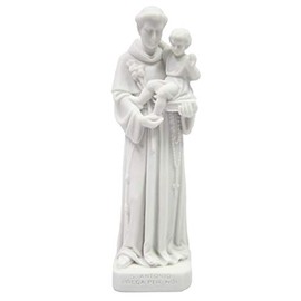 6" Saint St Anthony De Padua White Statue Sculpture Vittoria Collection Made in Italy