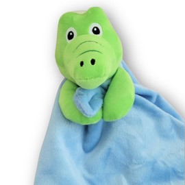 Yikes Twins Alligator Lovey Blanket for Baby | Large 20" x 20" Baby Lovey for Girls or Boys | Cute Alligator Security Blanket for Babies and Toddlers