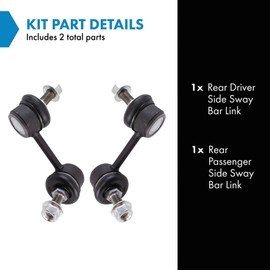 TRQ Rear Sway Bar Stabilizer Link Set Compatible with 2001-2006 Lexus LS430