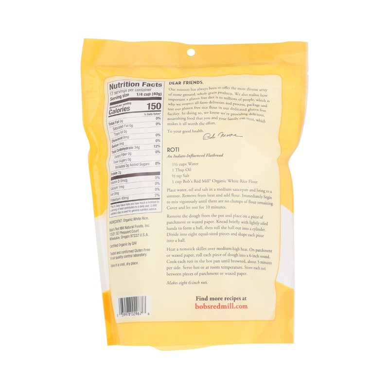 Bob's Red Mill Organic White Rice Flour, 24 Oz
