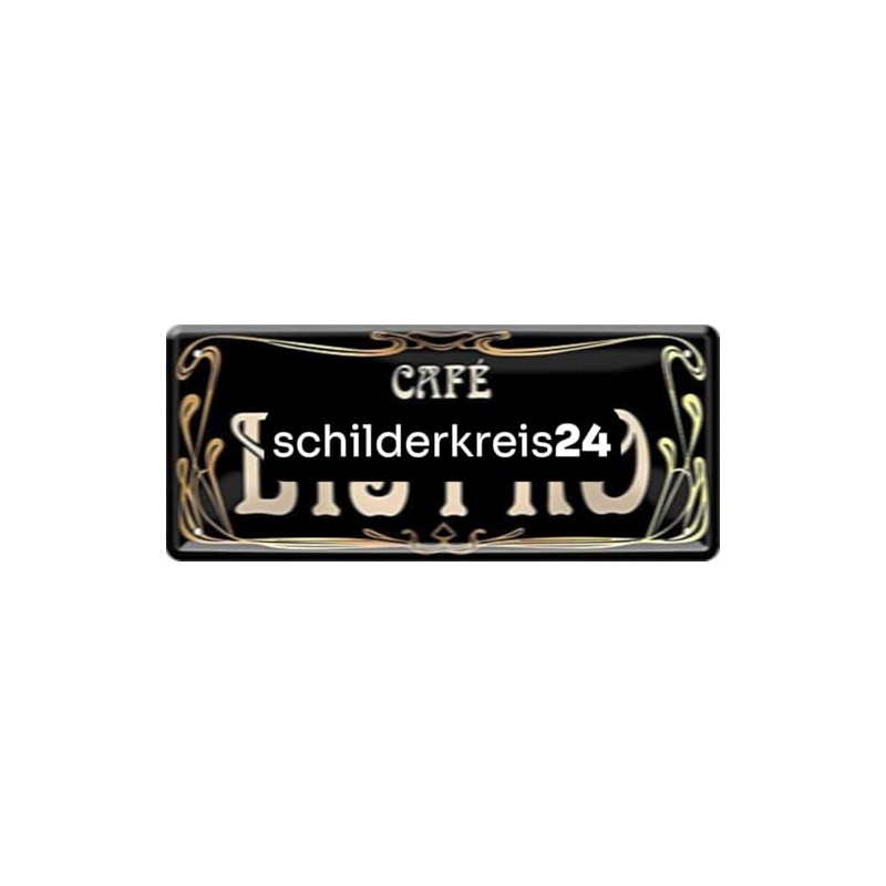 schilderkreis24 - "Café Bistro" - Tin Sign 28 x 12