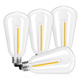 OHLUX ST38 Solar Replacement Bulbs for Solar String Lights, 2200K Ultra Warm White LED, 0.2W Equal to 2W Shatterproof Waterproof Bulbs, E12 Base, 3V (4-Pack)