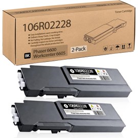 2-Pack 106R02228 Black High Capacity Compatible 106R02228 Toner Cartridge Replacement for Xerox Phaser 6600 Workcenter 6605 Toner Cartridge - 106R02228