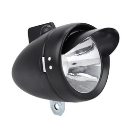 Super Light LED Bicycle Front Headlight for Easy Night Cycling Vintage Bike Headlight with Visor for Night Rider 【Metal, Black】