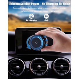 Latest Magnetic Phone Holder for Car Dashboard - Vacuum Suction Cup Phone Mount with Adjustable Angle, Compatible for Cell Phone (Use Metal Ring) - Secure Mirror/Glass/Desk Use