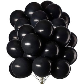 50pcs 12inch Black Latex Helium Balloons for Party Decorations