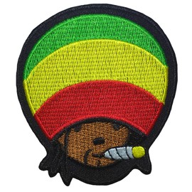 Papapatch Raggae Man Head Rasta Peace Vest Jacket T-Shirt Sew on Iron on Embroidered Applique Badge Sign Patch (Iron-Raggae-Head)