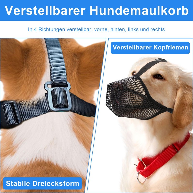 Muzzle Breathable Adjustable High Strength Polyester Fibre, 4-Way Adjustment, Muzzle