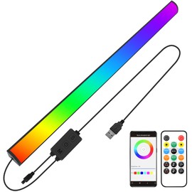 YapJoy RGB LED Light Bar with Music-Sync RGB Effects - Dimmable Color Changing Lighting for Gaming, Home Decor and Office - USB Powered Light Strip