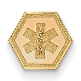 14K Gold Medical ID Charm Emergency Jewelry 7mm