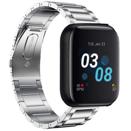 YOUkei Compatible with iTouch Air 3 40nm Bands, Stainless Steel Metal Replacement Strap Bracelet Compatible for iTouch Air 3 40mm / IOWODO R3Pro Straps/Popglory P22 / Donerton Smartwatch (Silver)