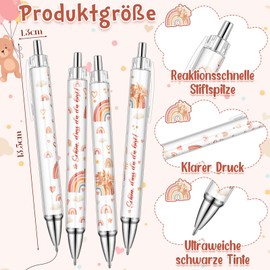 Nezyo Pack of 12 Rainbow Party Birthday Baby Shower Party Boho Birthday Ballpoint Pens with Schön, Dass du da Bist! for Baby Shower Guest Gift Christening Wedding Bride