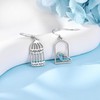 Bird Earrings 925 Sterling Silver Turquoise Bird Cage Dangle Drop