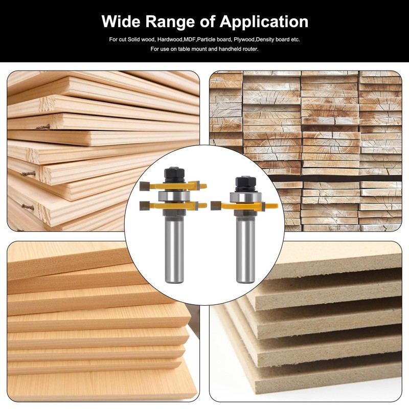 3 Edge T Joint Router Bit 1/4" Shank-Lock Miter Woodworking