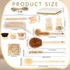 15 Pcs Bamboo Dish Brush Set with 65 Ft Hemp