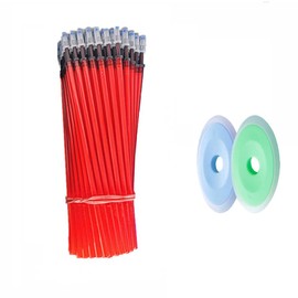 MROOFUL 50pcs/lot Erasable Gel Pen Refills 0.5mm Blue Black Red Ink Office School Erasable Pen Washable Handle Colored Erasable Ink Pens Writing Stationery (Red)