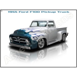 1955 Ford F100 Hot Rod Pickup Truck NEW METAL SIGN: 12x16" and Free Shipping