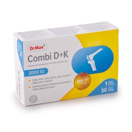 Dr.Max Vitamin Combi D + K, Food Supplement with Vitamin D and K, 30 High Dosage Capsules, Bone and Immune System Support, GMO Free