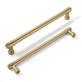 khtumeware 2 Pack 8 Inch(203mm) Champagne Bronze Kitchen Cabinet Pulls Satin Brass Cabinet Pulls Brushed Gold Kitchen Cabinet Hardware for Cupboard Drawer Pulls Dresser Handle