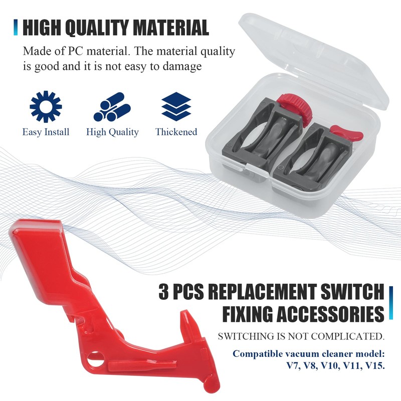 V11 V10 Reinforced Switch for Dyson, Replacement Switch Set, Fixation