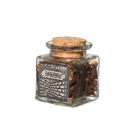 Glass Besamim Cloves Holder with Cork Cover (Metal)