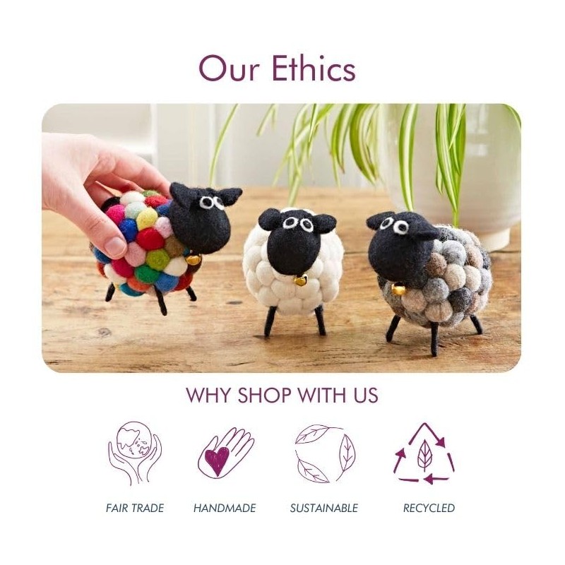 Paper High Felt Sheep Ornament - Cute Home Décor -