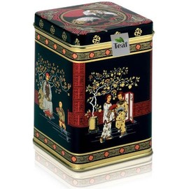 POPOFF® "RUSPROOF CARAWAN TEE" - Black Tea - in a Black Jap Tin Square (Tea Box) - 88 x 88 x 122 mm (200 g)