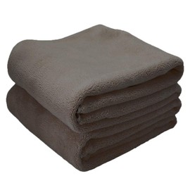 imaa Microfiber Mini Bath Towel, Micro Double Soft, Absorbent, Quick Drying, Set of 2, Brown