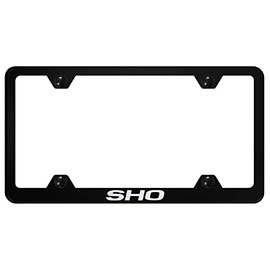 Au-TOMOTIVE GOLD Laser Etched Logo Stainless Steel Wide Body License Plate Frame for Ford SHO (Black)