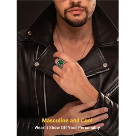 PROSTEEL Stainless Steel Dragon Claw knuckle Rings Crystal Gemstone Rings for Men Size 11