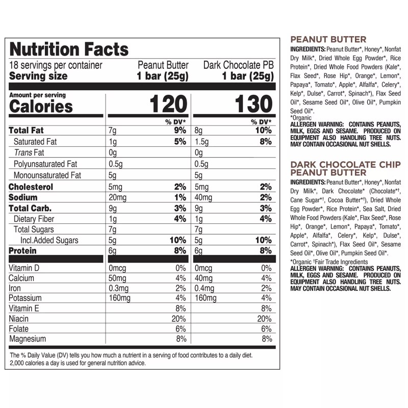 Perfect Bar Protein Bar, Peanut Butter and Chocolate Chip 18
