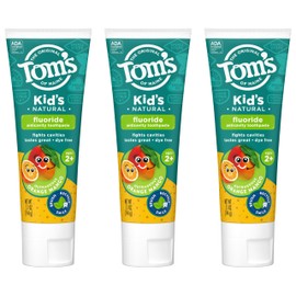 Tom's of Maine Tom's of Maine ADA Approved Fluoride Children's Toothpaste, Natural Toothpaste, Dye Free, No Artificial Preservatives, Outrageous Orange Mango, 5.1 oz. 3-Pack (Packaging May Vary)