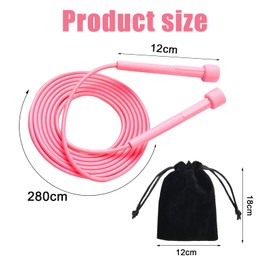 DHWEKU Skipping Rope Adult Fitness, Professional 2.8 m PVC Speed Jump Rope, Adjustable Non-Slip Handle Sports Skipping Rope for Men, Women, Children and Girls