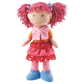 HABA Lilli Lou Soft Baby Doll 12 Inch Pink Hair Cuddly Toy for Toddlers