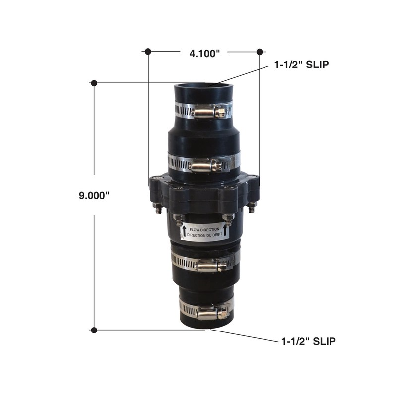 Merrill MFG 1-1/2" Plastic Check Valve for Sump Pumps –