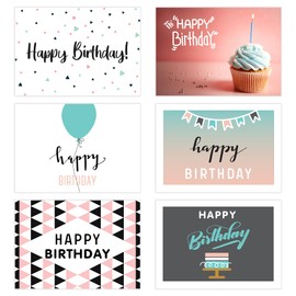 Friendly Fox Birthday Cards Folding Cards 6 Birthday Cards DIN A6 Folding Cards with Envelope, Happy Birthday Cards (S3)