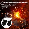Leather Boot Covers for Welding, Zawasstu Heat Resistant Welding Boot